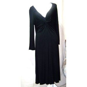 Lily Dress Black Knit V Neck Comfortable Formal Slinky XL